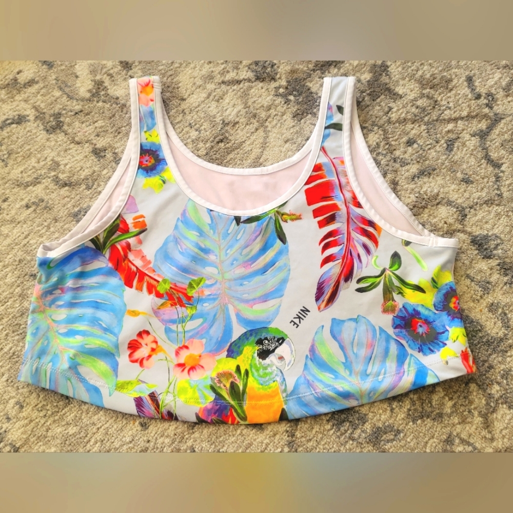 Nike Womens Light Support Tropical Printed Cropped Sports Top